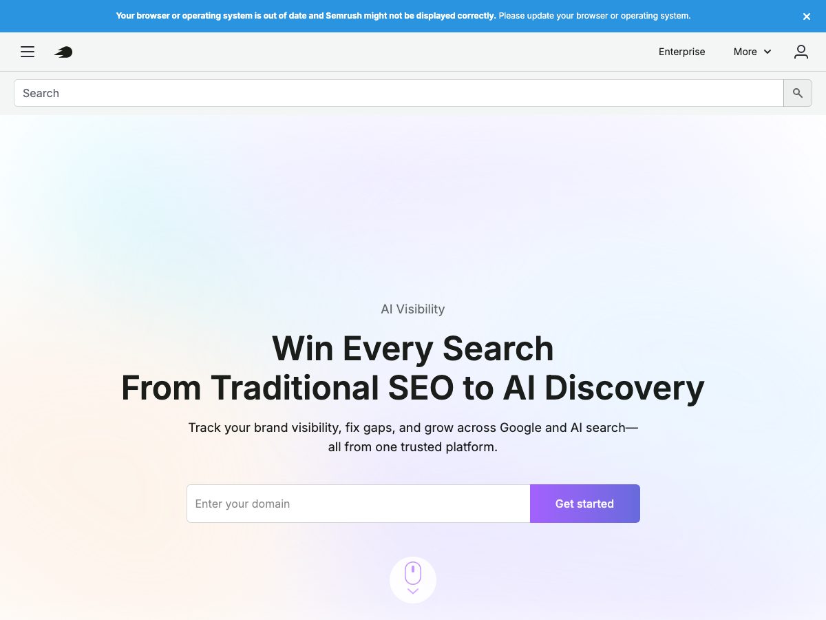 Semrush website, July 2026